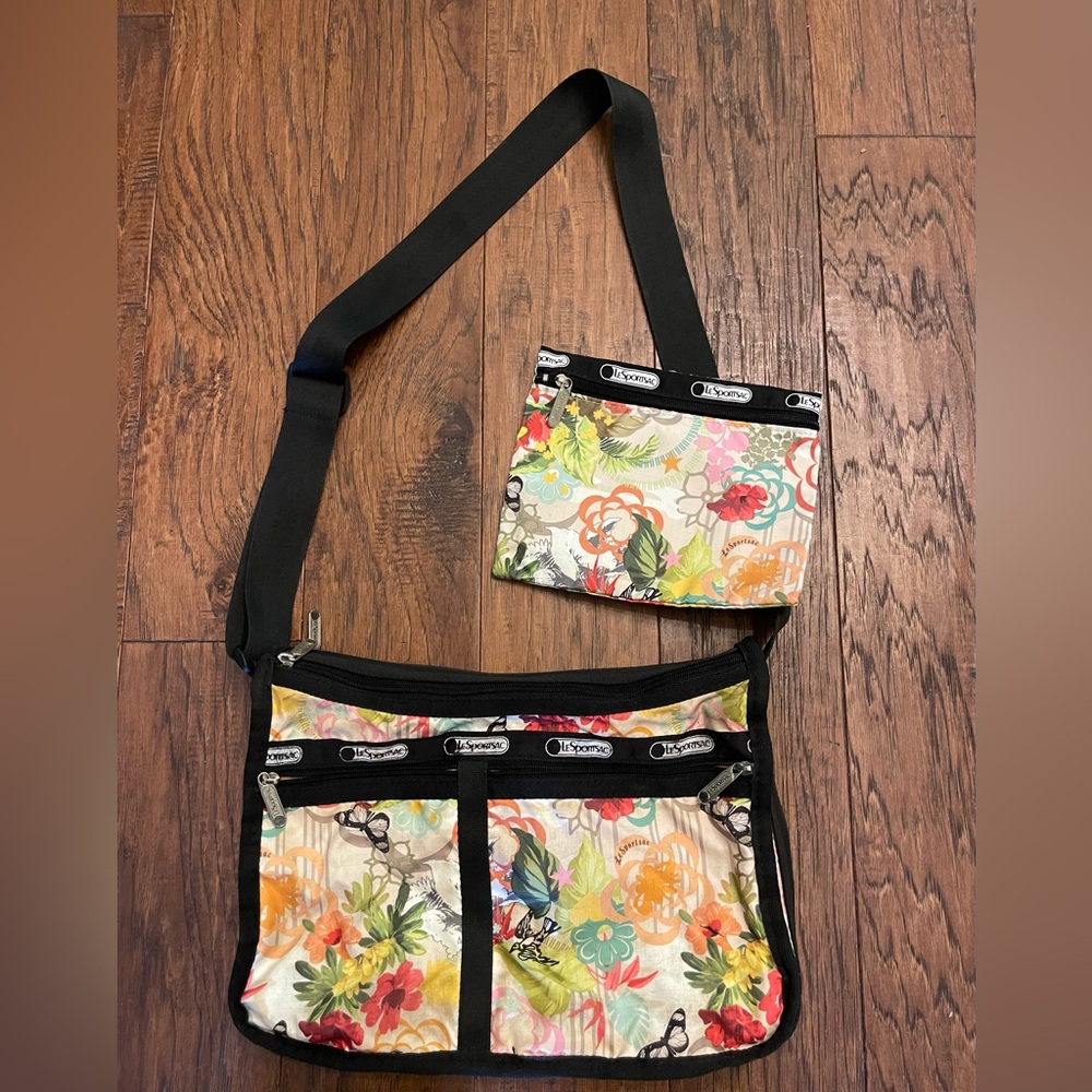 LE SPORTSAC CROSSBODY FLORAL PRINT BAG/ MULTI COLOR